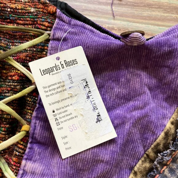 Leopards & Roses Patchwork Crossbody Hobo Bag Convertible Backpack NWT Purple - Picture 4 of 9